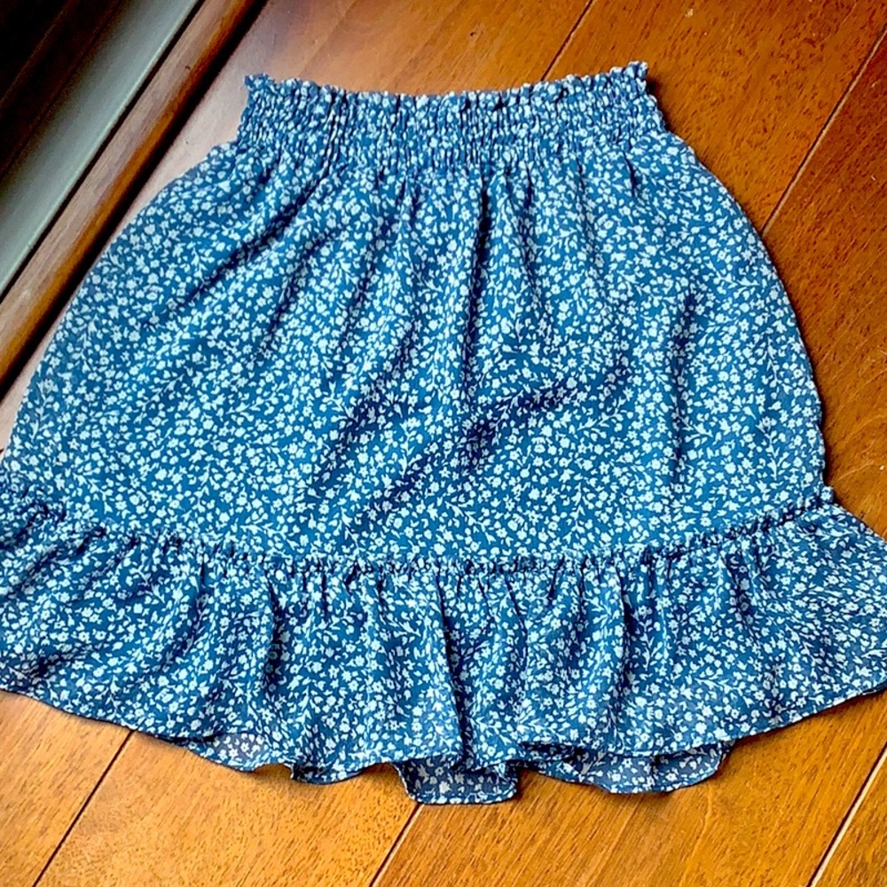 Girls LC Lauren Conrad Floral Blue Skirt